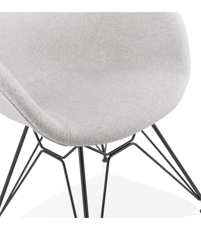 Fauteuil design gris clair en tissu Concord