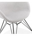 Fauteuil design gris clair en tissu Concord
