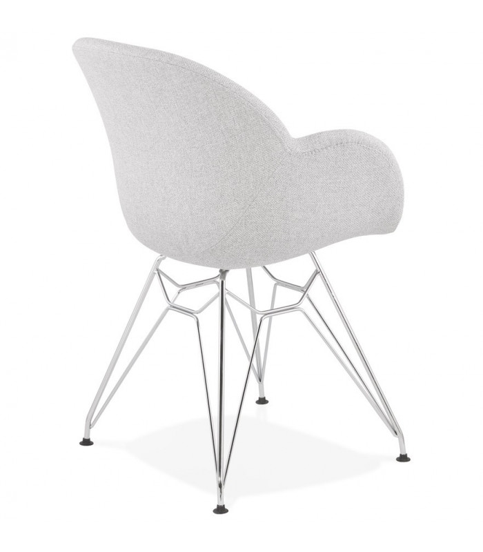 Fauteuil design gris clair en tissu Agassi