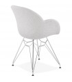 Fauteuil design gris clair en tissu Agassi