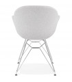 Fauteuil design gris clair en tissu Agassi