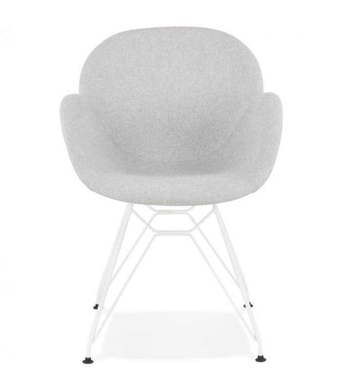 Fauteuil design gris clair en tissu Gianna