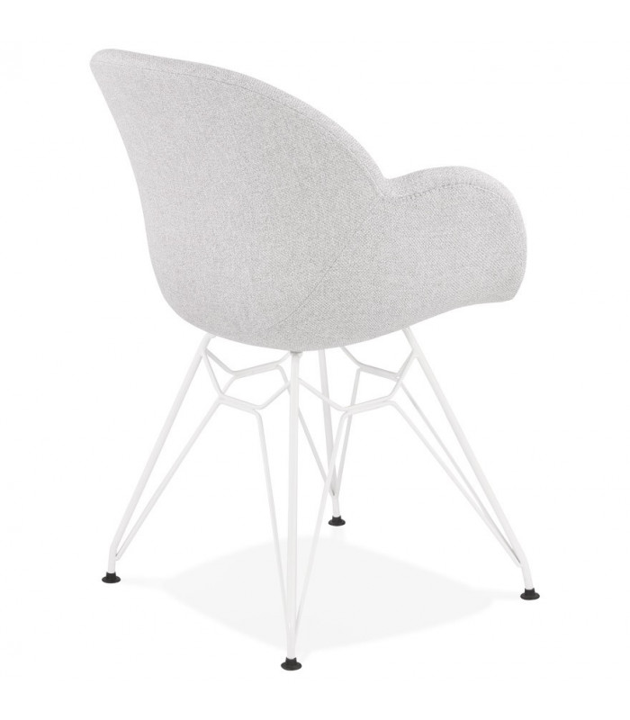 Fauteuil design gris clair en tissu Gianna