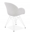 Fauteuil design gris clair en tissu Gianna