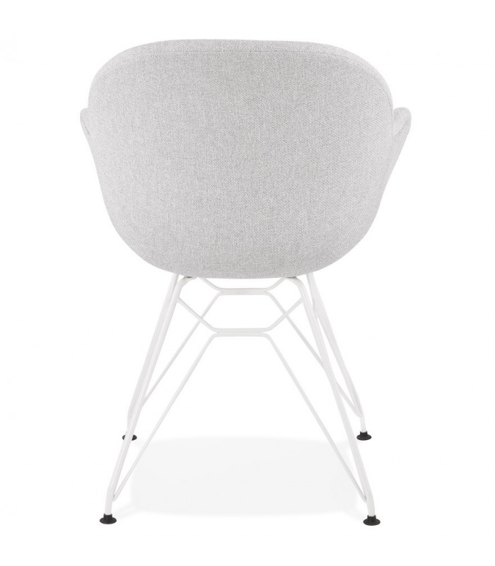 Fauteuil design gris clair en tissu Gianna