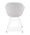 Fauteuil design gris clair en tissu Gianna