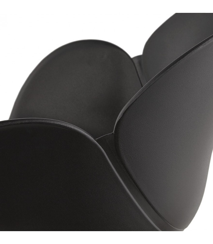 Fauteuil design noir en plastique Malia