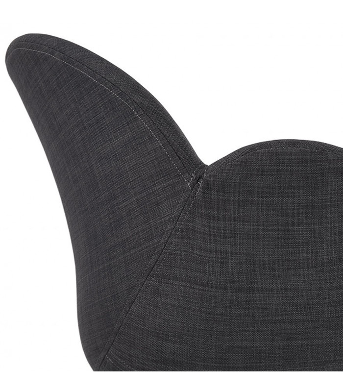 Fauteuil design gris foncé en tissu Jemma