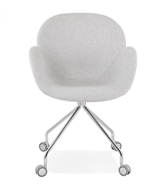 Fauteuil design gris clair en tissu Jemma
