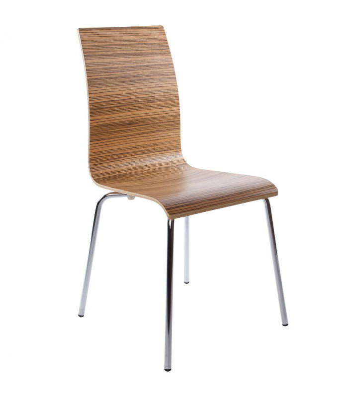 chaise design (non empilable) zebré en bois Boyer