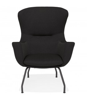 Fauteuil design noir en tissu Foster
