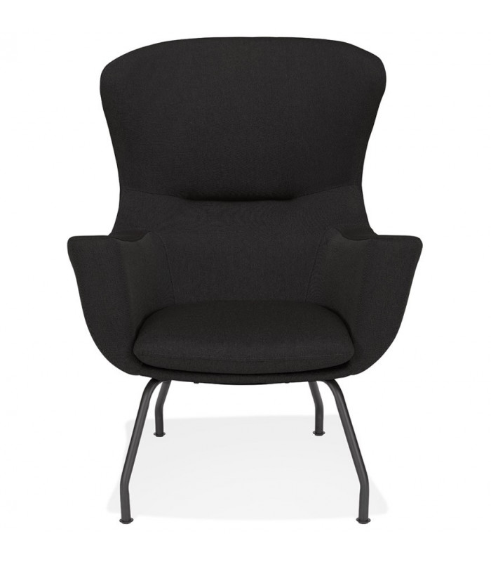 Fauteuil design noir en tissu Foster