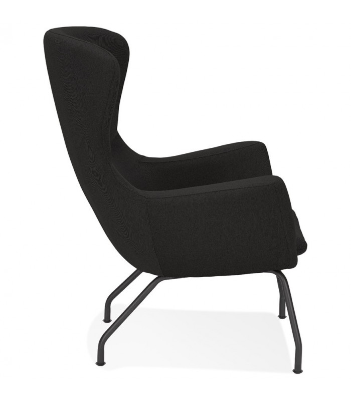 Fauteuil design noir en tissu Foster