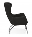 Fauteuil design noir en tissu Foster