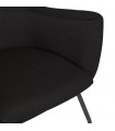 Fauteuil design noir en tissu Foster