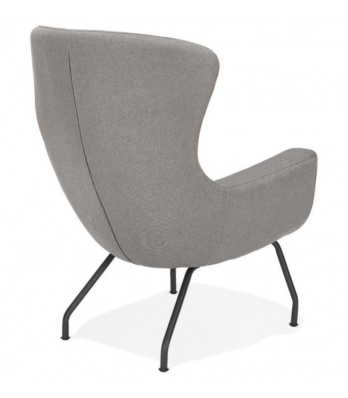 Fauteuil design gris clair en tissu Foster