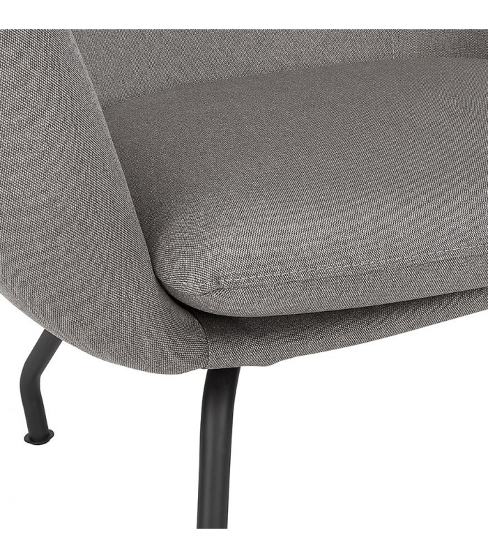 Fauteuil design gris clair en tissu Foster