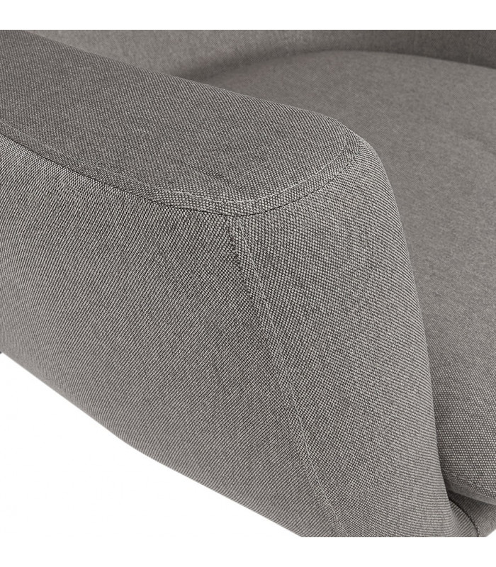 Fauteuil design gris clair en tissu Foster