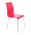 chaise design (non empilable) rouge en bois Boyer