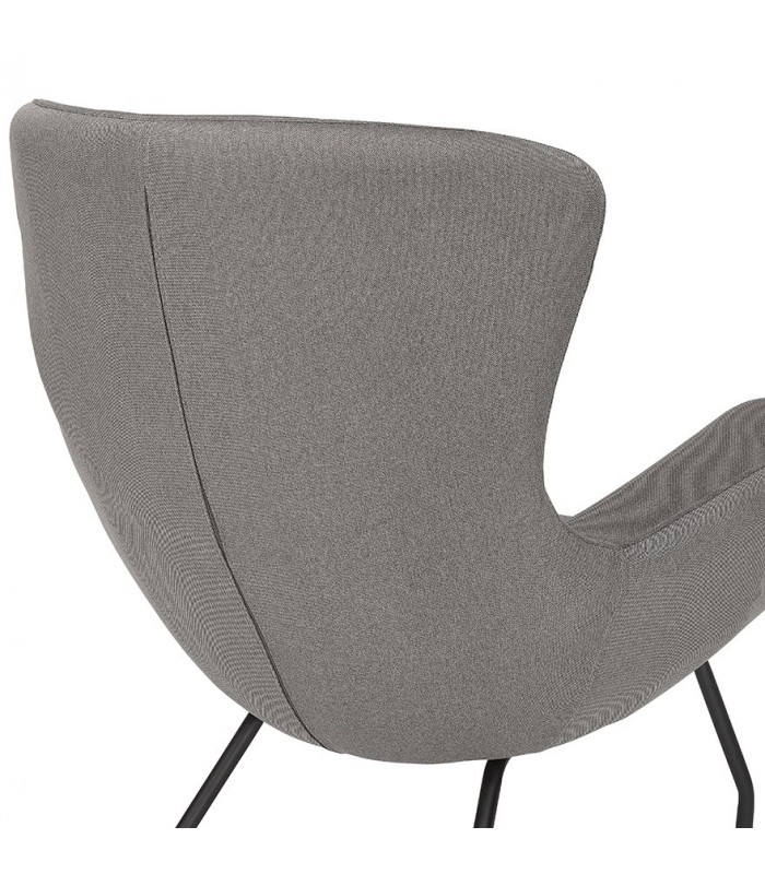 Fauteuil design gris clair en tissu Foster