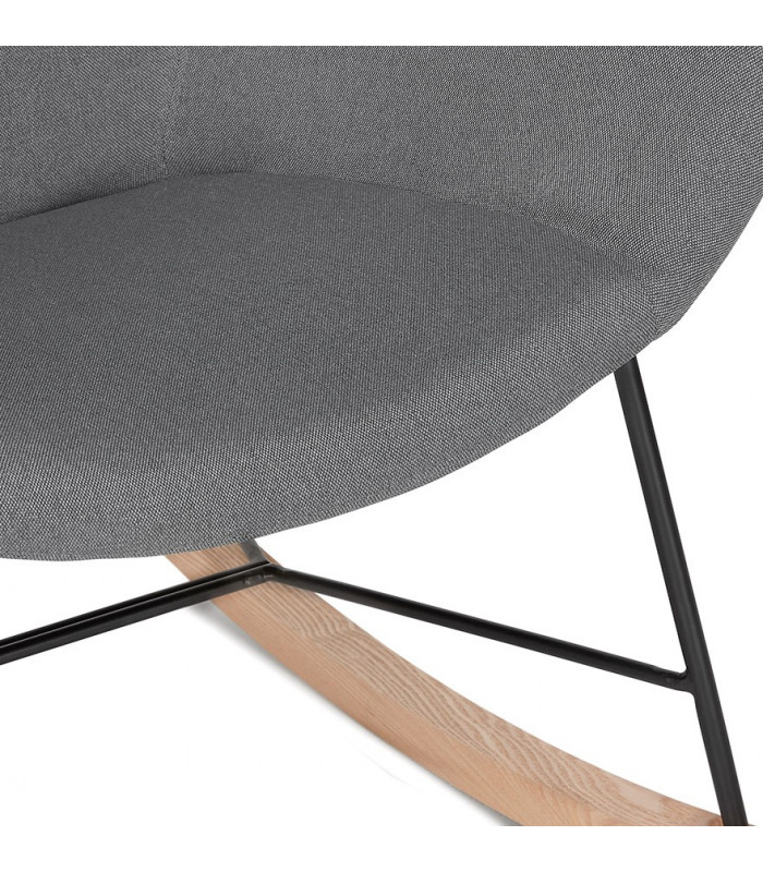 Fauteuil design gris foncé en tissu Elcot