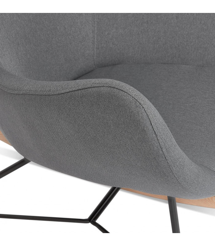 Fauteuil design gris foncé en tissu Elcot