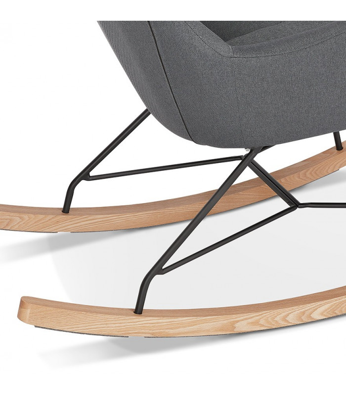 Fauteuil design gris foncé en tissu Elcot