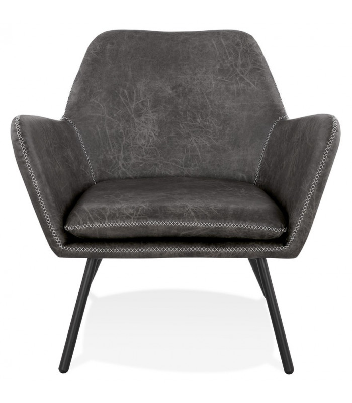 Fauteuil design gris foncé en similicuir Grove