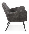 Fauteuil design gris foncé en similicuir Grove