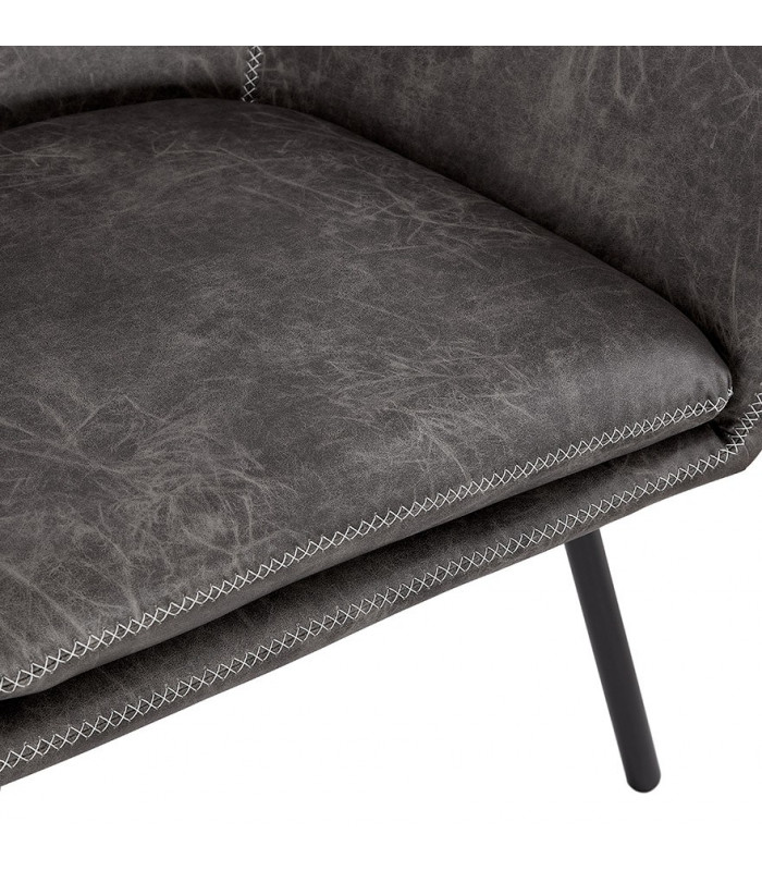 Fauteuil design gris foncé en similicuir Grove