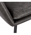 Fauteuil design gris foncé en similicuir Grove
