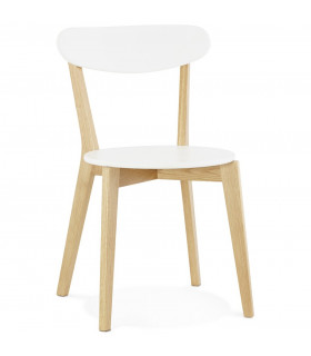 Chaise design blanc en bois Fayola