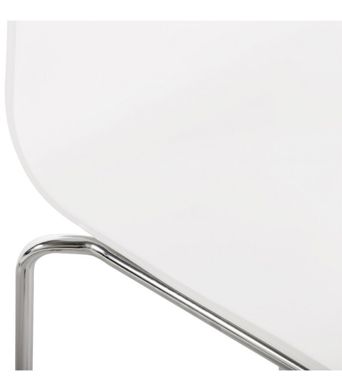 Tabouret de bar design blanc en bois Broco