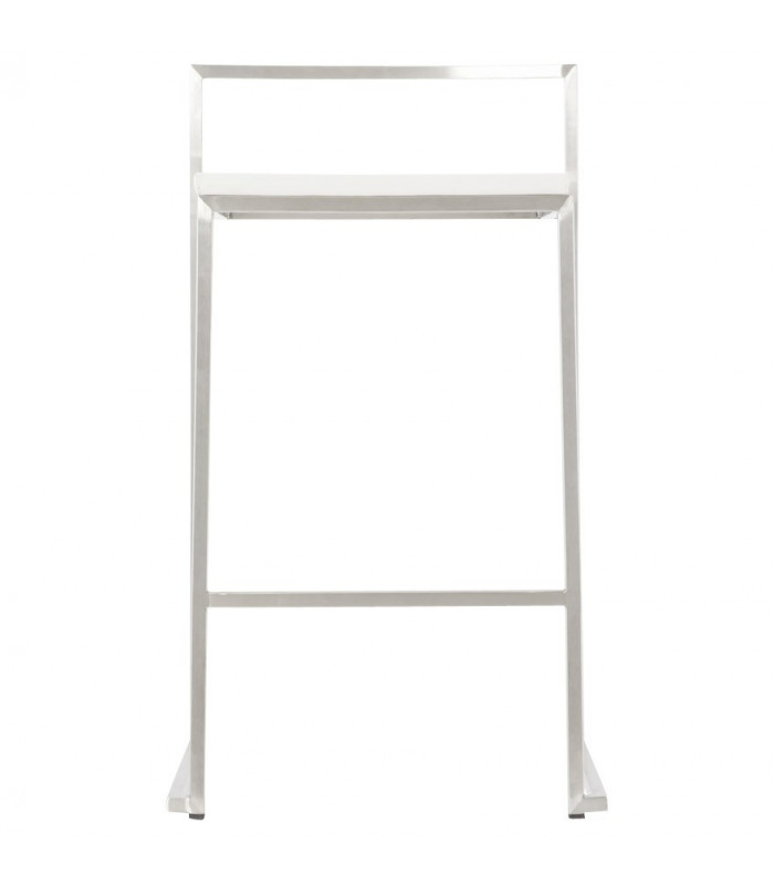 Tabouret de bar design blanc en similicuir Hester