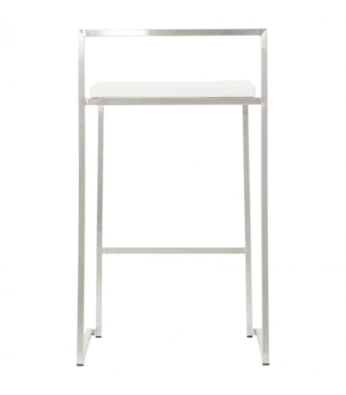 Tabouret de bar design blanc en similicuir Hester