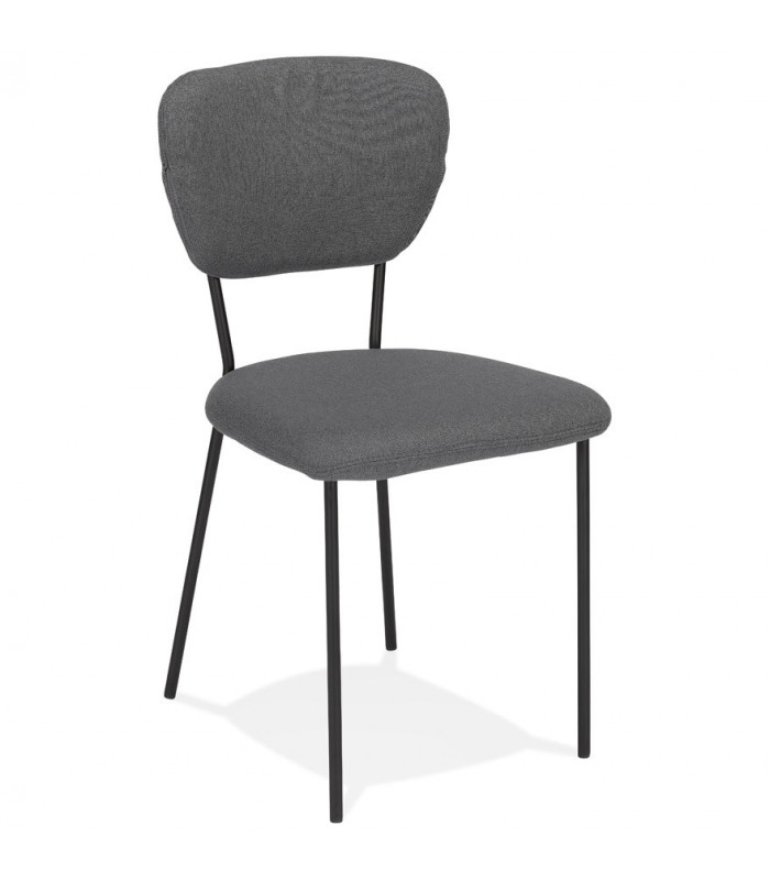 Chaise design gris foncé en tissu Meera