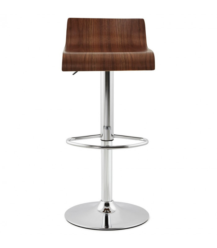 Tabouret de bar design noyer en bois Pillo