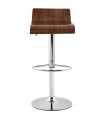 Tabouret de bar design noyer en bois Pillo