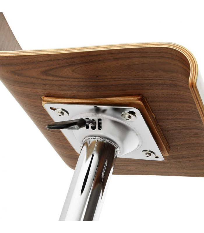 Tabouret de bar design noyer en bois Pillo