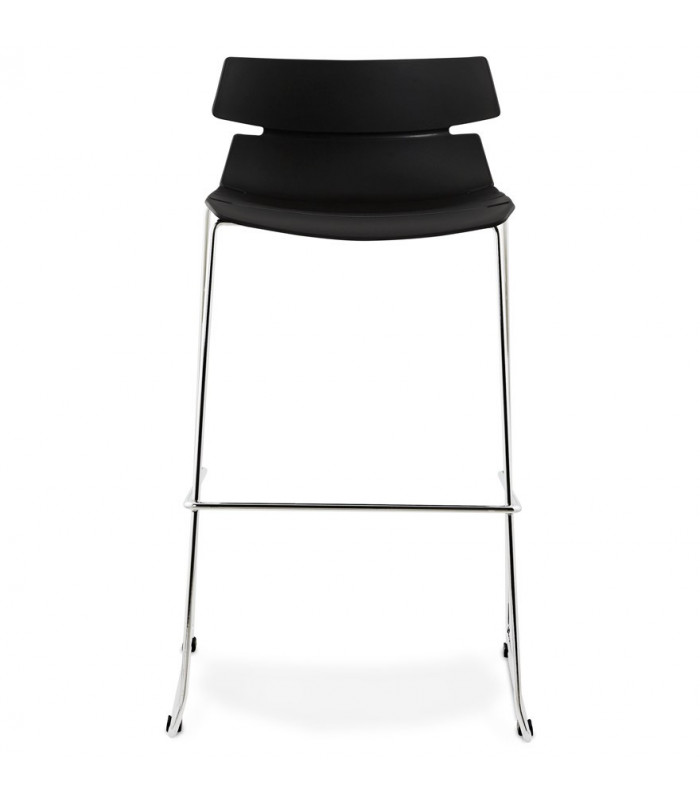 Tabouret de bar design noir en plastique Livia