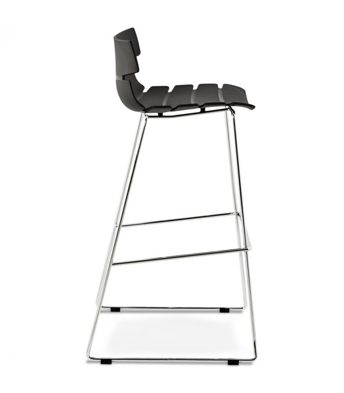 Tabouret de bar design noir en plastique Livia