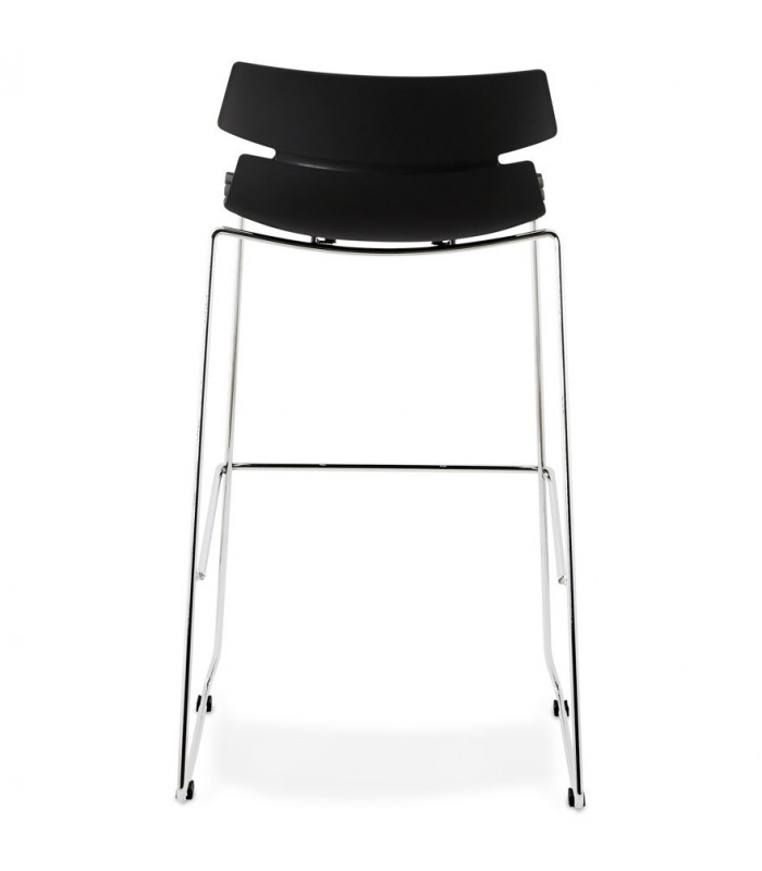 Tabouret de bar design noir en plastique Livia