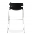 Tabouret de bar design noir en plastique Livia