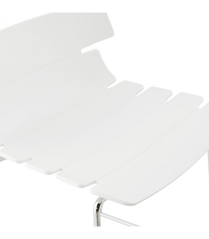 Tabouret de bar design blanc en plastique Livia
