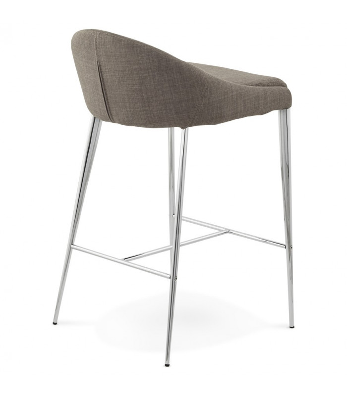 Tabouret de bar design gris en tissu Odyssey