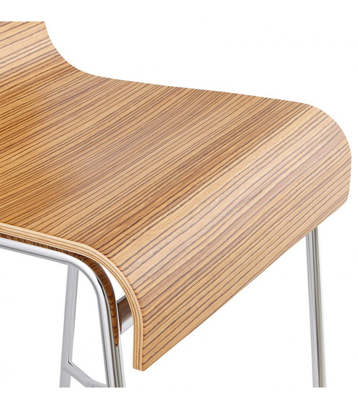 Tabouret de bar design zebré en bois Broco