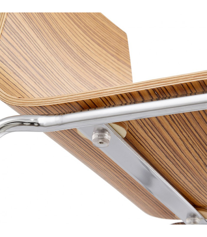 Tabouret de bar design zebré en bois Broco