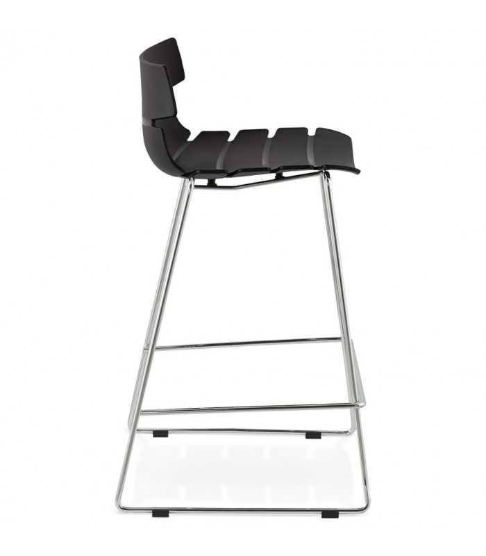 Tabouret de bar design noir en plastique Livia