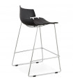 Tabouret de bar design noir en plastique Livia