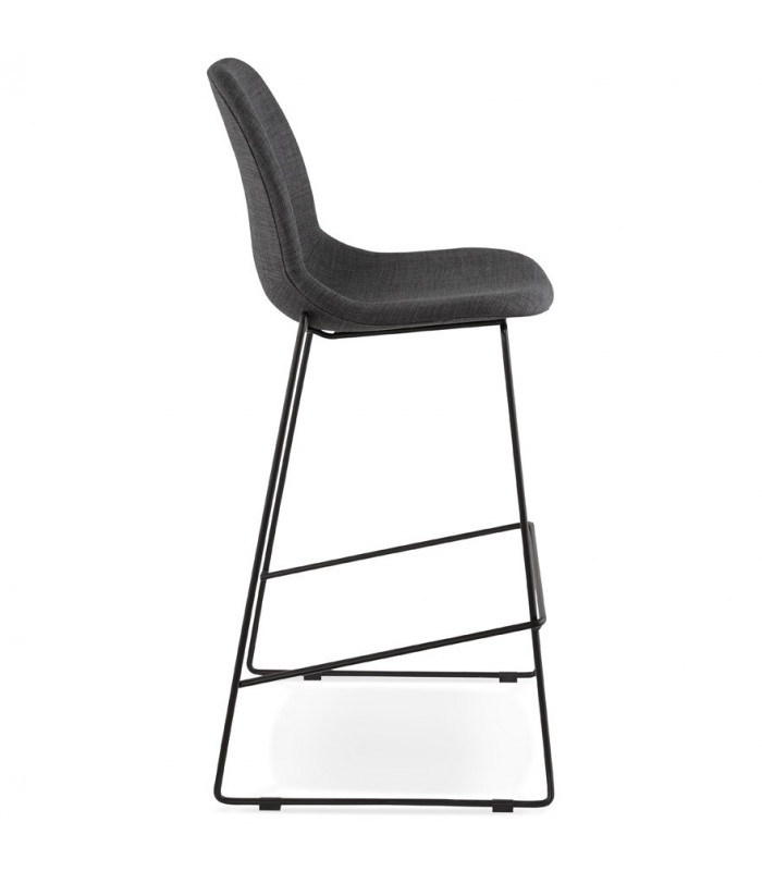 Tabouret de bar design gris foncé en tissu Burbidge